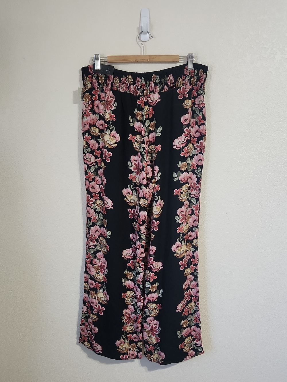 New Maurices Wide Leg Pants High Rise Multi Color Floral Size Large Regular - Picture 3 of 11